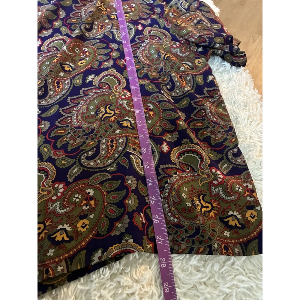 CHAUS Womens Size 20W/34 Button Blouse Purple Green Paisley Short Sleeve - Picture 11 of 16